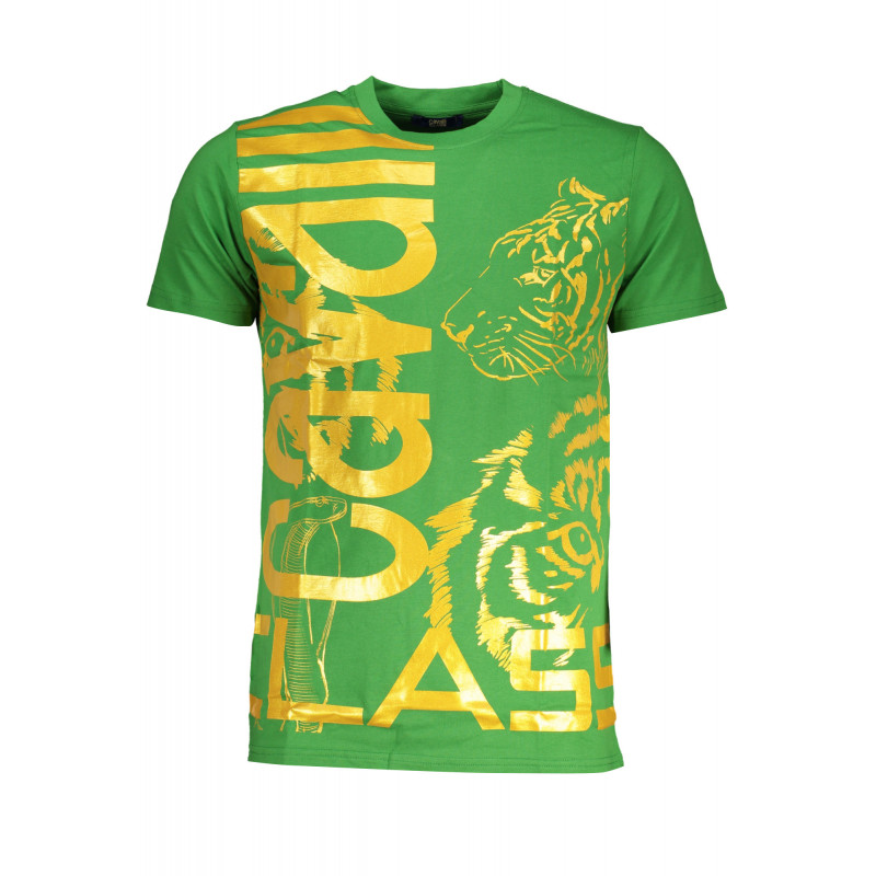 CAVALLI CLASS GREEN MEN'S SHORT SLEEVED T-SHIRT