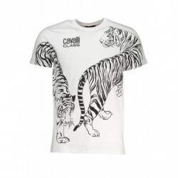 T-SHIRT MANCHES COURTES HOMME CAVALLI CLASS BLANC