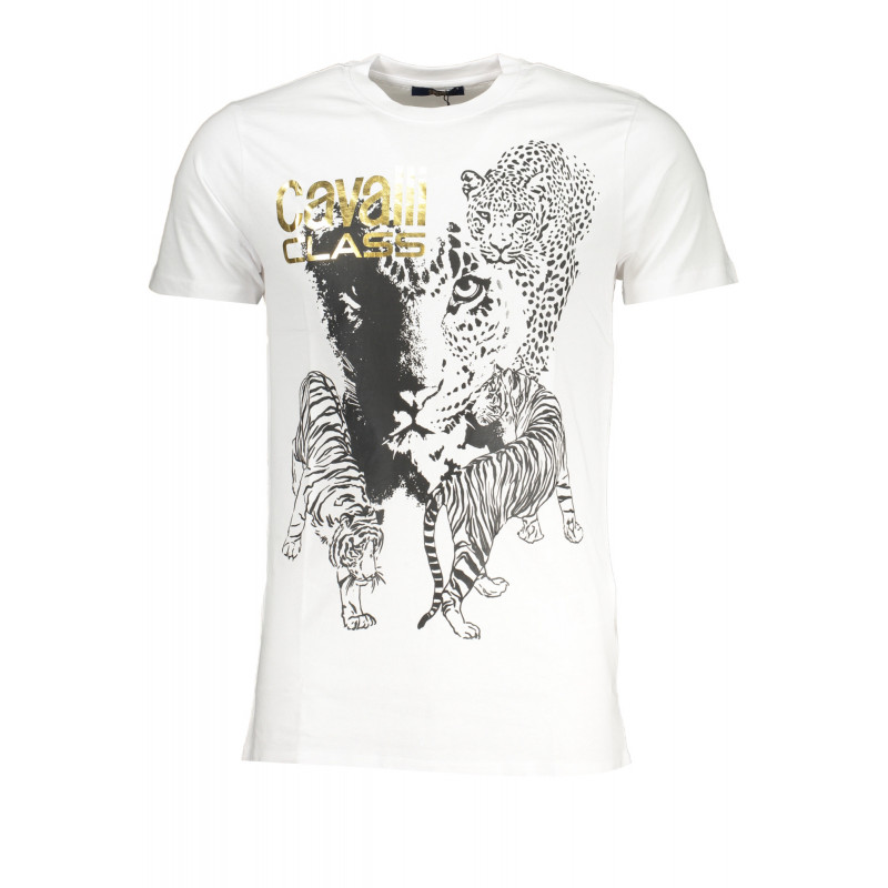 CAVALLI CLASS HERREN-KURZÄRMELIGES T-SHIRT WEISS
