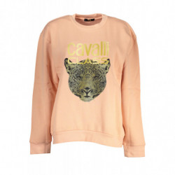 SWEAT-SHIRT FEMME CAVALLI CLASS ROSE SANS ZIP