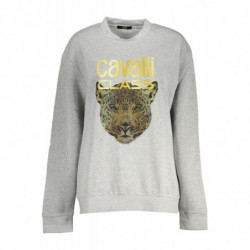 CAVALLI CLASS GRAUES SWEATSHIRT MIT REISSVERSCHLUSS FÜR DAMEN