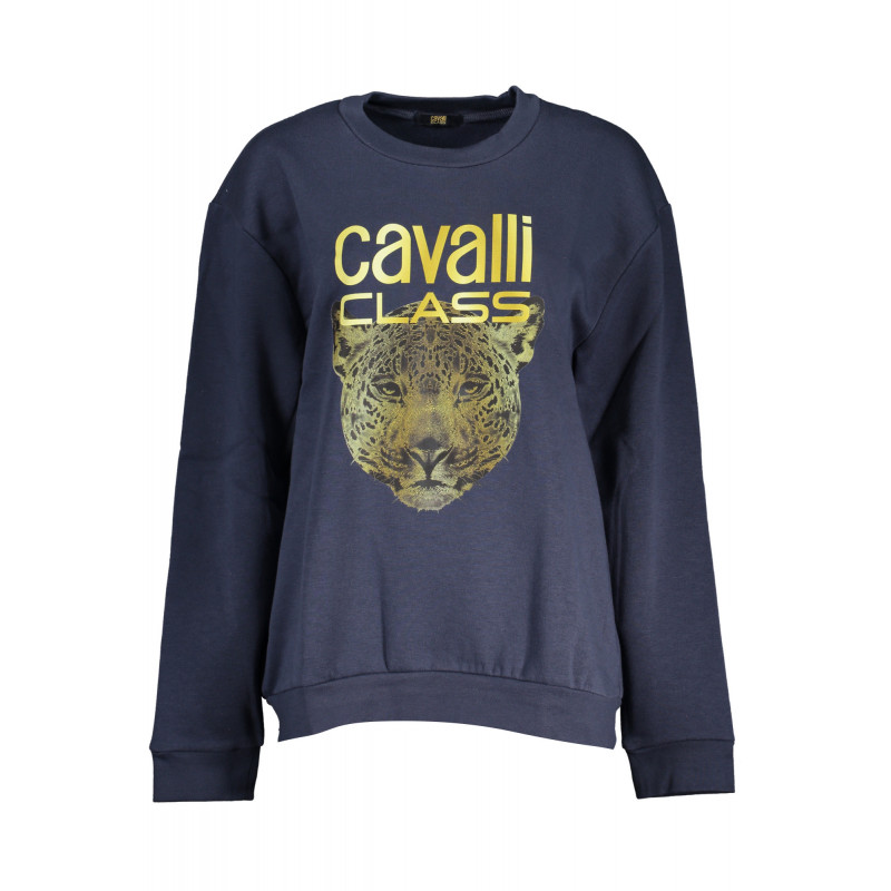CAVALLI SWEAT-SHIRT SANS FERMETURE FEMME CLASS BLEU