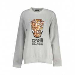 CAVALLI CLASS WOMEN'S GRAY ZIPLESS SWEATSHIRT