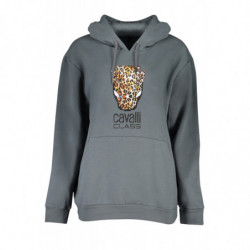 CAVALLI CLASS GRAUES SWEATSHIRT MIT REISSVERSCHLUSS FÜR DAMEN