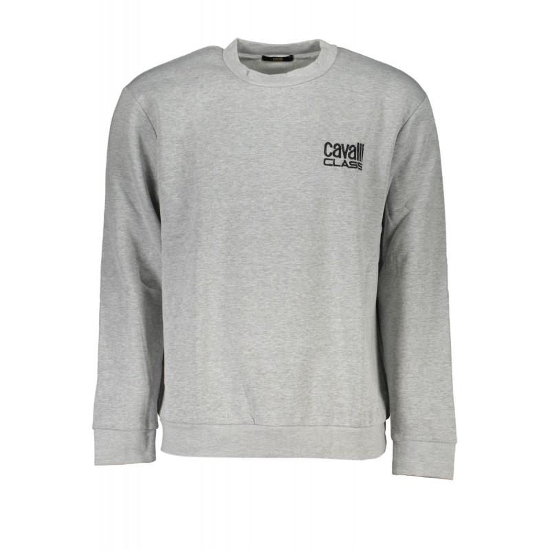 CAVALLI CLASS GRAUES REISSVERSCHLUSS-SWEATSHIRT FÜR MÄNNER