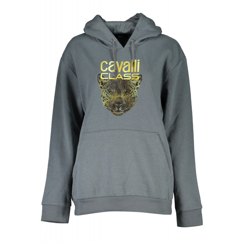 CAVALLI CLASS WOMEN'S GRAY ZIPLESS SWEATSHIRT