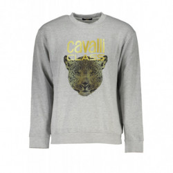 CAVALLI CLASS GRAUES REISSVERSCHLUSS-SWEATSHIRT FÜR MÄNNER
