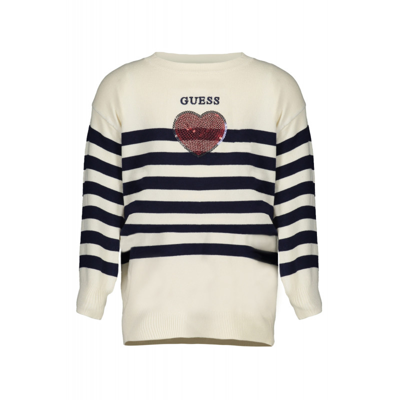 PULL GUESS JEANS BLANC FILLE