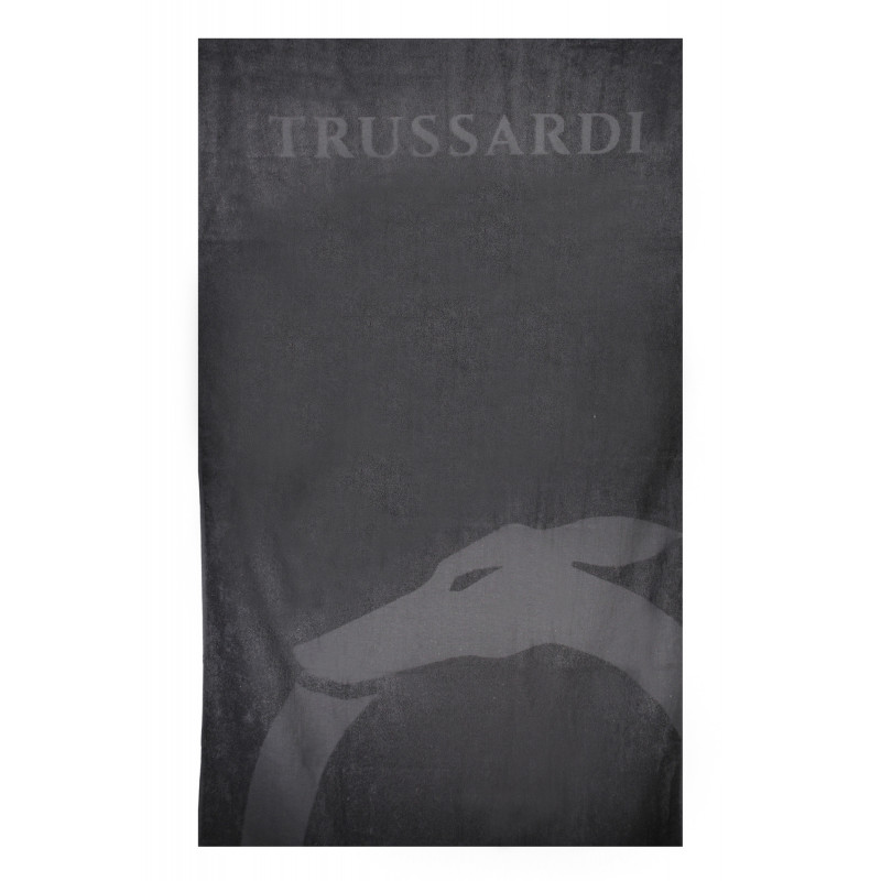 TRUSSARDI JEANS MEN'S BEACH TOWEL BLACK