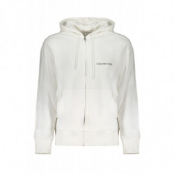 CALVIN KLEIN MEN'S WHITE ZIP SWEATSHIRT