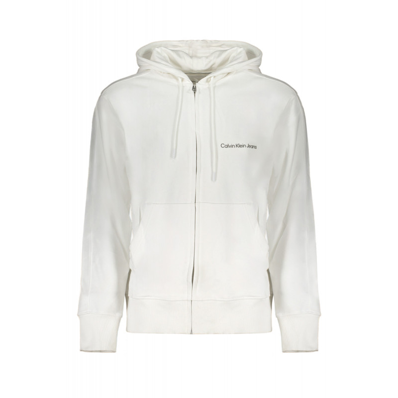 SWEAT-SHIRT ZIPPÉ BLANC CALVIN KLEIN POUR HOMMES