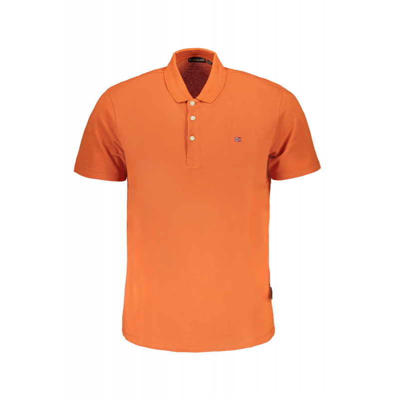 NAPAPIJRI MEN'S ORANGE SHORT SLEEVED POLO SHIRT