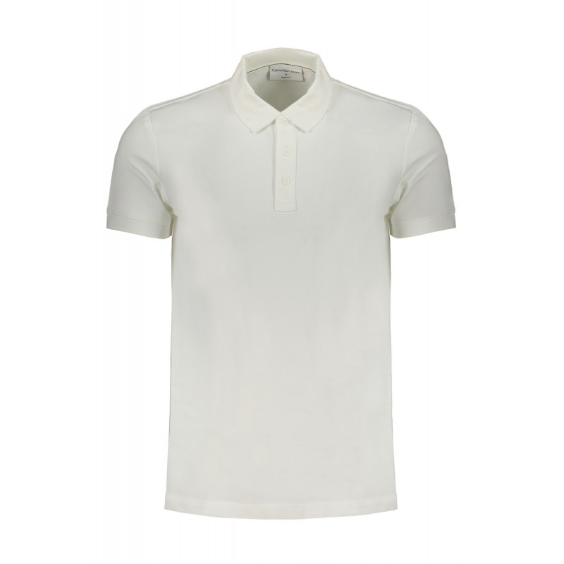 POLO BLANC À MANCHES COURTES POUR HOMMES CALVIN KLEIN
