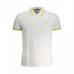 CAVALLI CLASS MEN'S WHITE SHORT SLEEVED POLO SHIRT