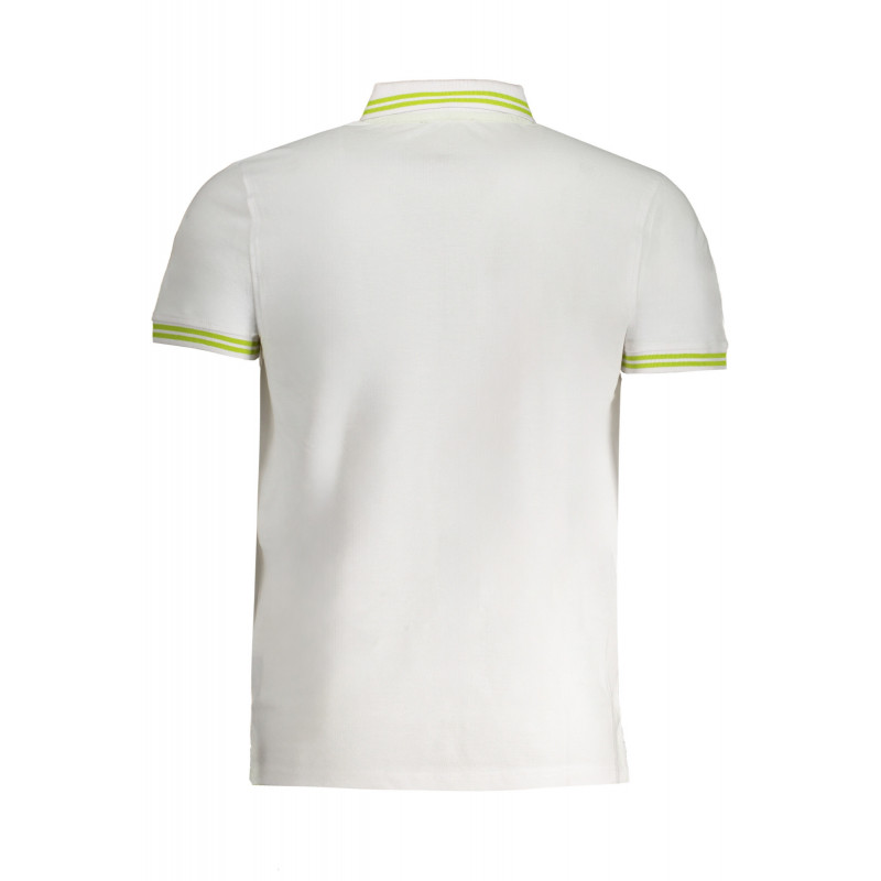 POLO HOMME CAVALLI CLASS BLANC MANCHES COURTES