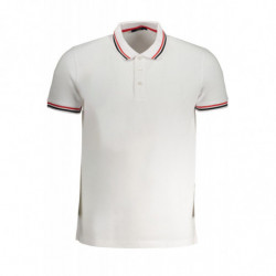 POLO HOMME CAVALLI CLASS BLANC MANCHES COURTES
