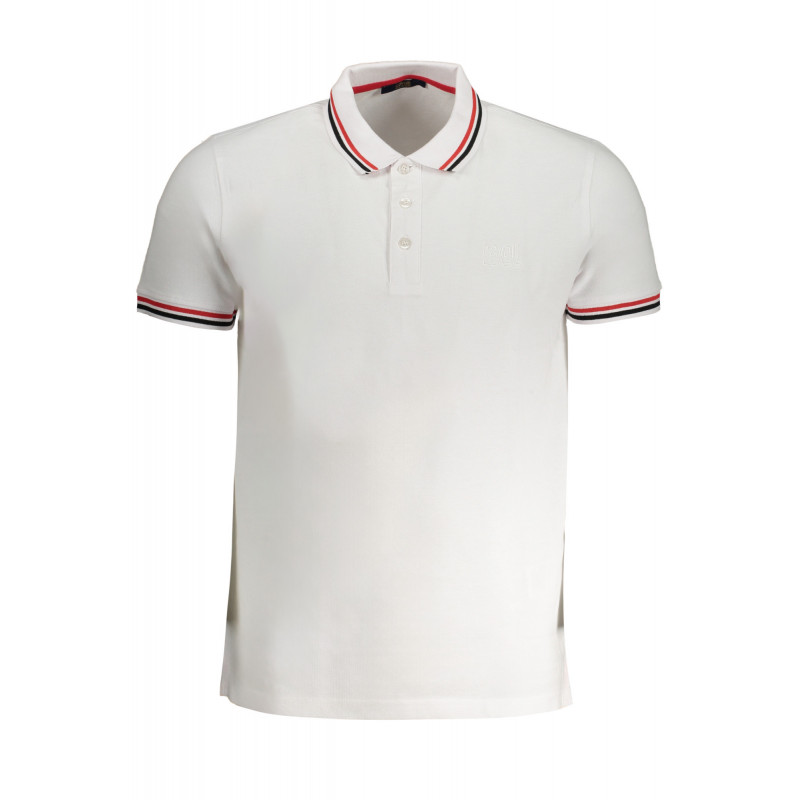 POLO HOMME CAVALLI CLASS BLANC MANCHES COURTES