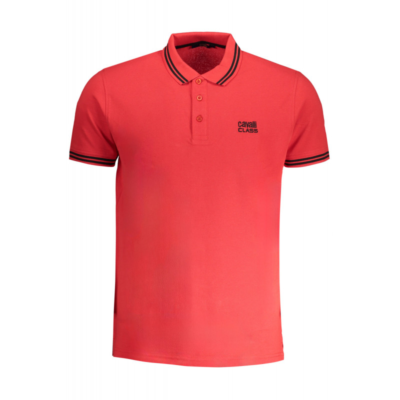 CAVALLI CLASS MEN'S SHORT SLEEVED POLO SHIRT RED