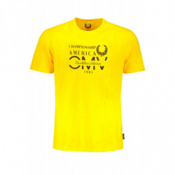 GIAN MARCO VENTURI YELLOW MEN'S SHORT SLEEVED T-SHIRT