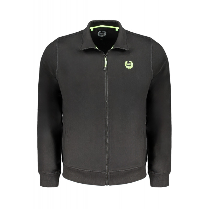 GIAN MARCO VENTURI MEN'S BLACK ZIP SWEATSHIRT