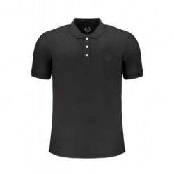 GIAN MARCO VENTURI MEN'S BLACK SHORT SLEEVED POLO SHIRT