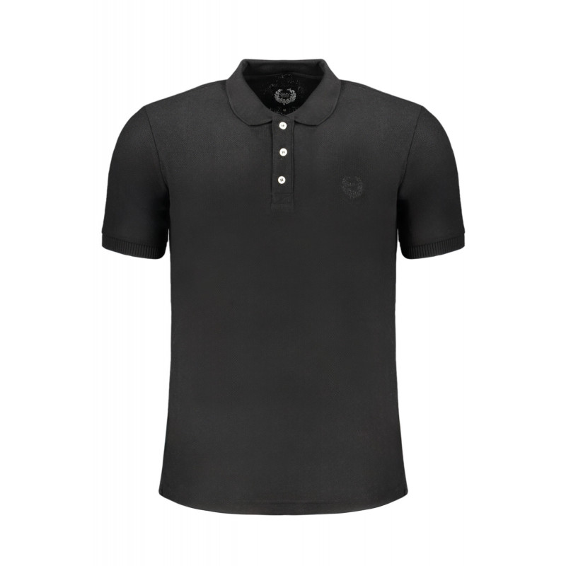 GIAN MARCO VENTURI MEN'S BLACK SHORT SLEEVED POLO SHIRT
