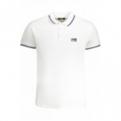 CAVALLI CLASS MEN'S WHITE SHORT SLEEVED POLO SHIRT