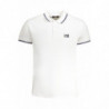 POLO HOMME CAVALLI CLASS BLANC MANCHES COURTES