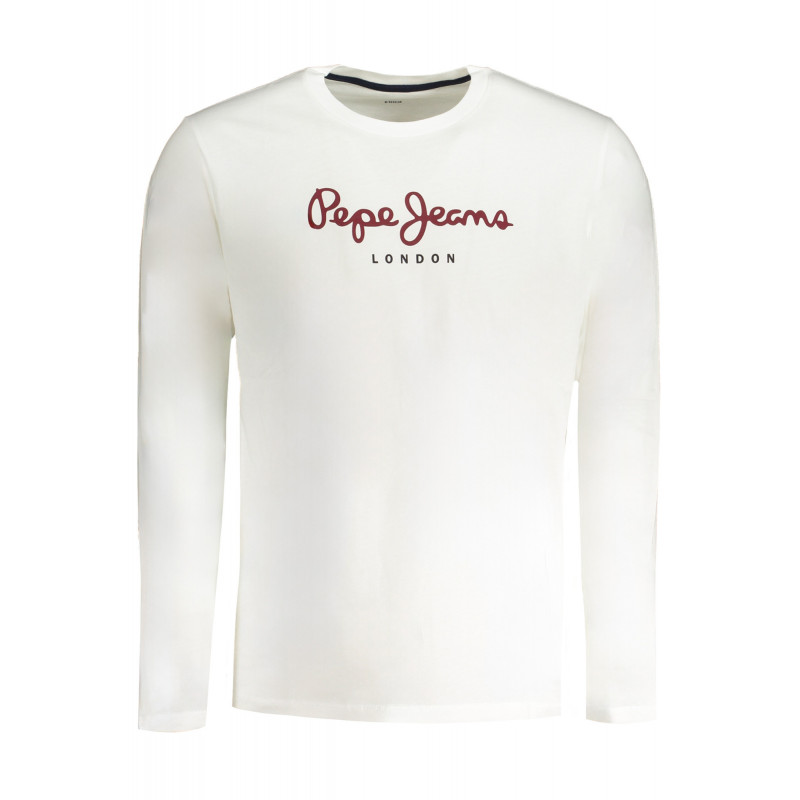 T-shirt blanc à manches longues Pepe Jeans pour homme